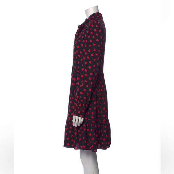 Kate Spade heart print tie neck shirt dress - Picture 2 of 3